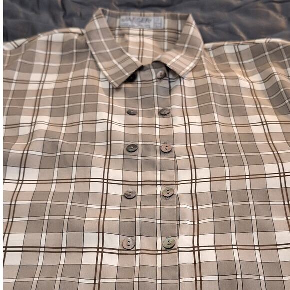 Jaeger Shirt Women's Medium Vintage Preppy Plaid Light Academia Regency Regal - Picture 3 of 9